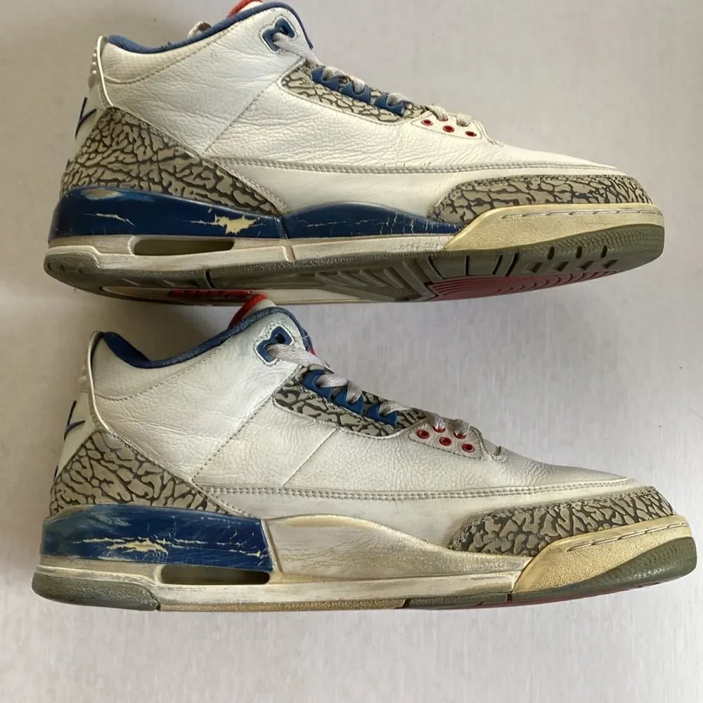 JORDAN 3 Retro OG Mid True Blue Men’s Shoes 2016 # 854263-106 Size 12